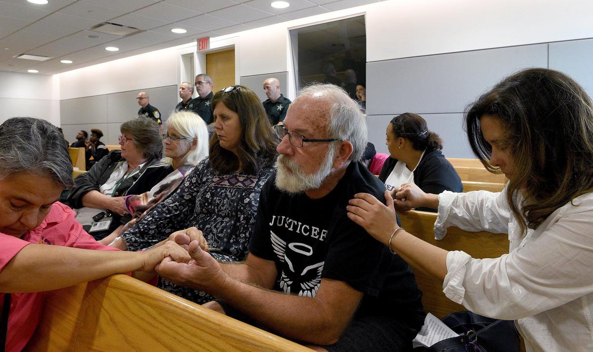Moriah Goode’s family, surrounded by friends, family and advocates sit in court as Devon Lee Freeman was sentenced to 13 and a half years followed by 18 months of probation.