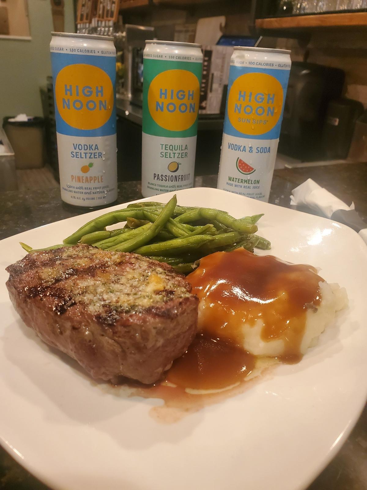 The Thursday special at Five Nine Grill & Tavern this week is an eight-ounce sirloin with roasted garlic mashed potatoes and seasonal vegetables for $14.