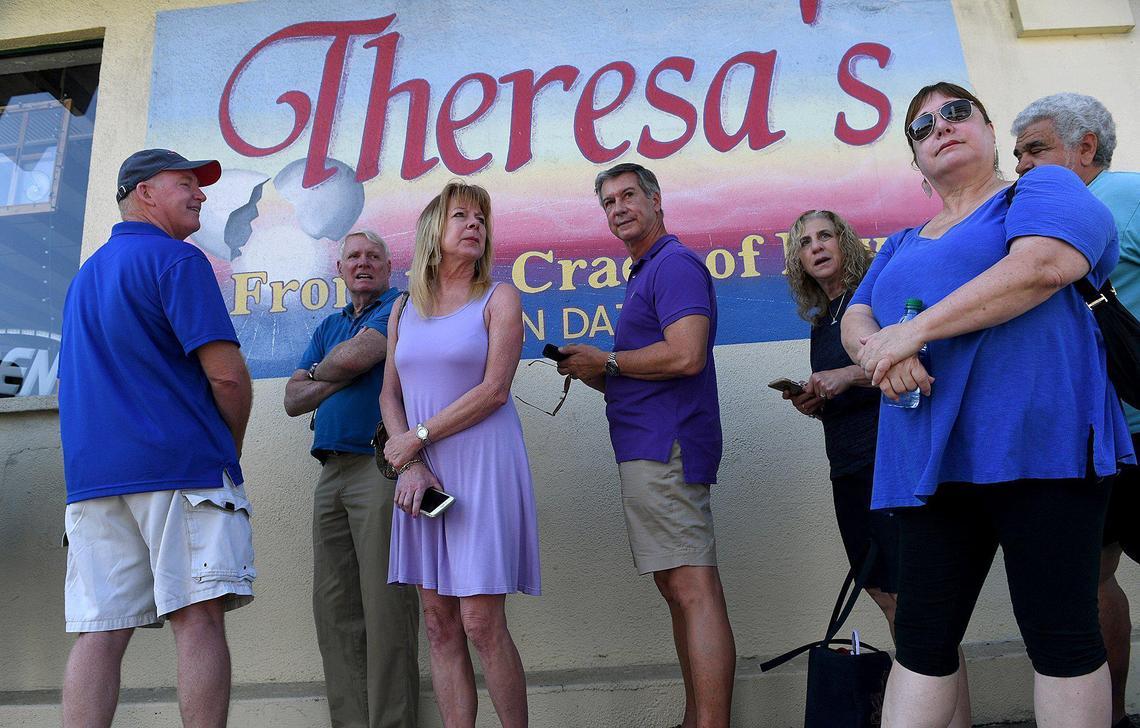 Visitors with reservations to attend Theresa’s Restaurant in Bradenton for the taping of “Restaurant: Impossible” on Thursday morning.