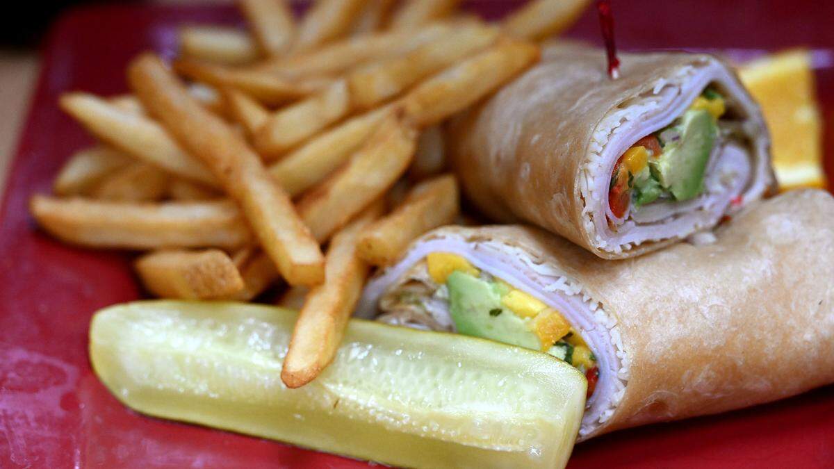 Roasted turkey mango wrap at the Toasted Mango Cafe in Holmes Beach.