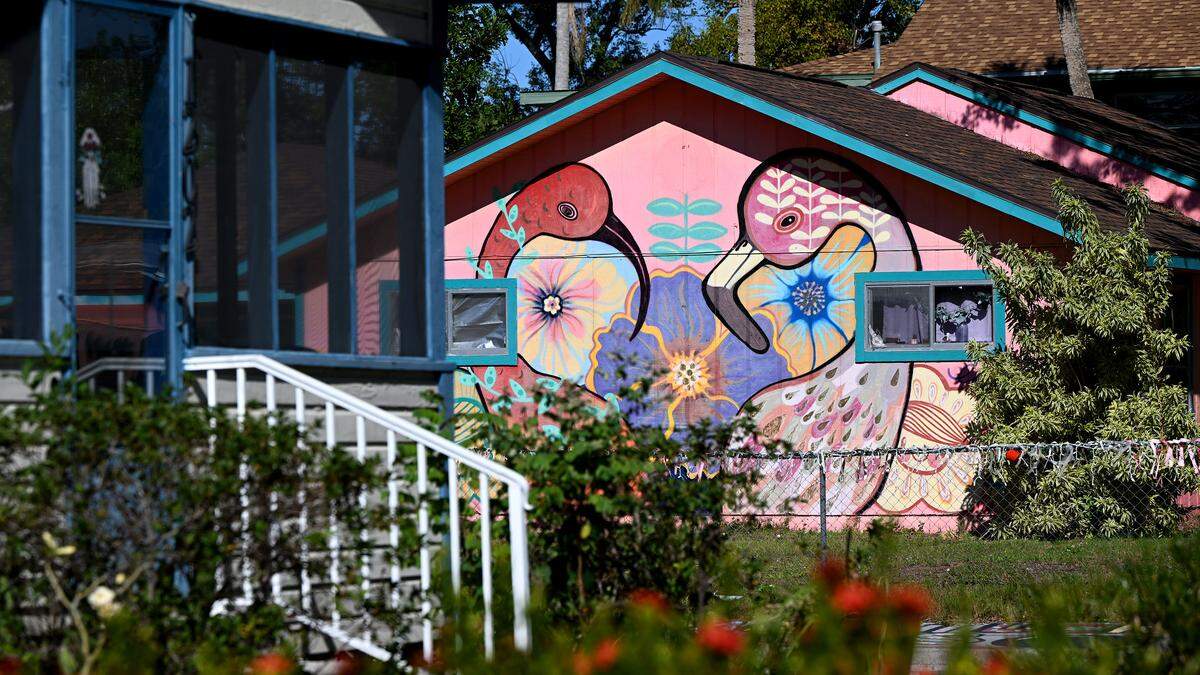 A house mural in Village of the Arts on January 3, 2025.