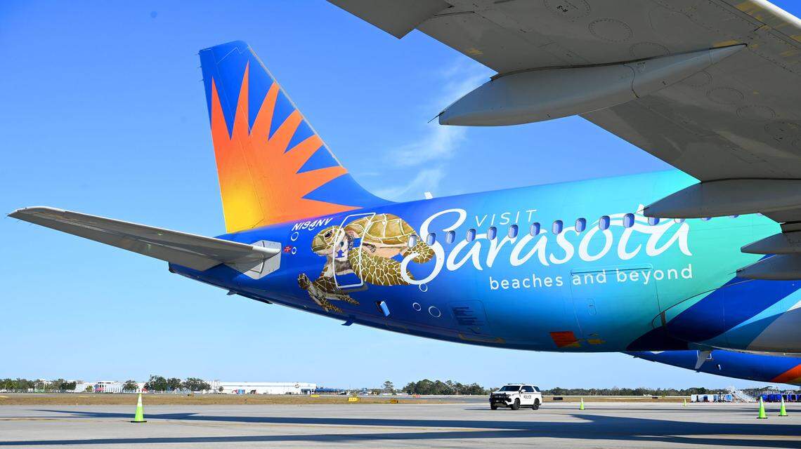 An Allegiant aircraft parked at the newest concourse displays a special paint job for the area. Guests had an opportunity to see Sarasota-Bradenton International Airport’s newest concourse during a VIP event Wednesday. Concourse A has it’s own TSA checkpoint and gates for Allegiant Air.
