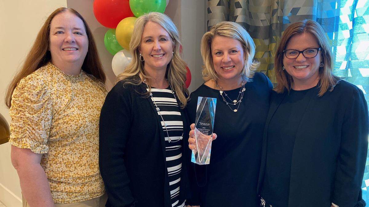 The Manatee Chamber of Commerce has been named the Florida Chamber of Commerce of the Year by Florida Association of Chamber Professionals. Shown above, from left, are Vice President Carey Miller, Vice President Kim Dalglish, President and CEO Jacki Dezelski and Vice President Tara Poulton.