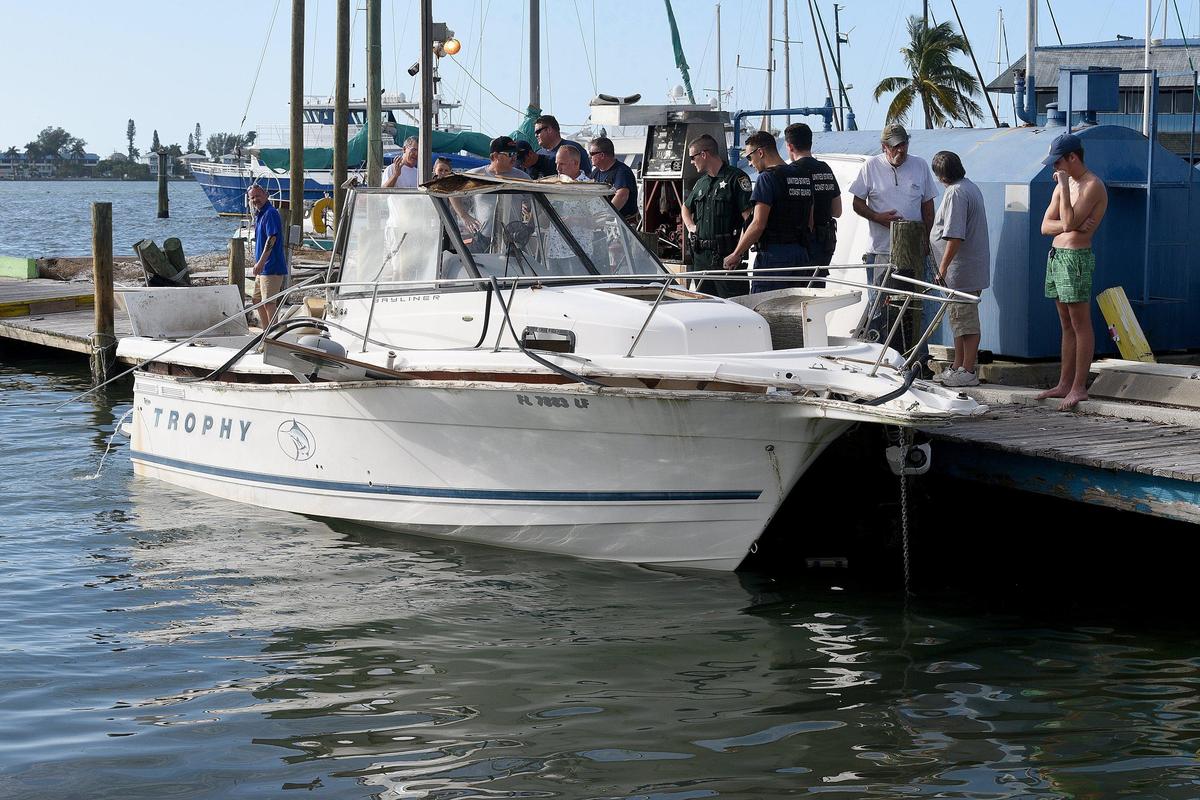 A small boat exploded at Annie’s Bait and Tackle in Cortez Monday afternoon when fumes ignited as the boater filled the gas tank. The boater was transported to the hospital with a hand and foot injury.
