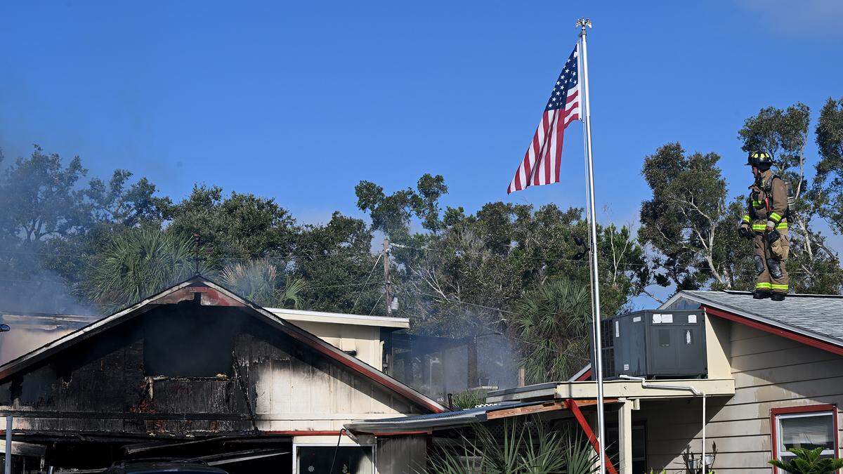 Fire crews from West Manatee and City of Bradenton were on scene responding to a fire in the 4500 block of 100th Street West in Bradenton on Oct. 6, 2025.