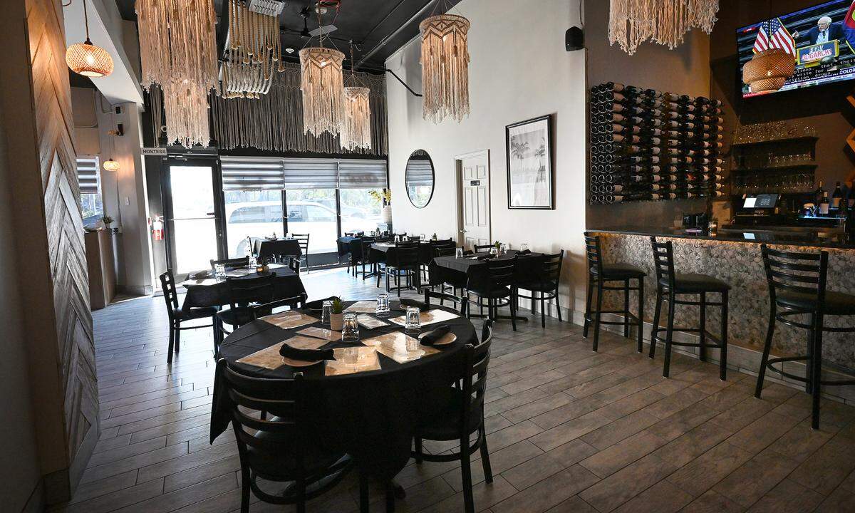 The dining and bar area at Sofra Kitchen Bar & Bistro in downtown Bradenton.