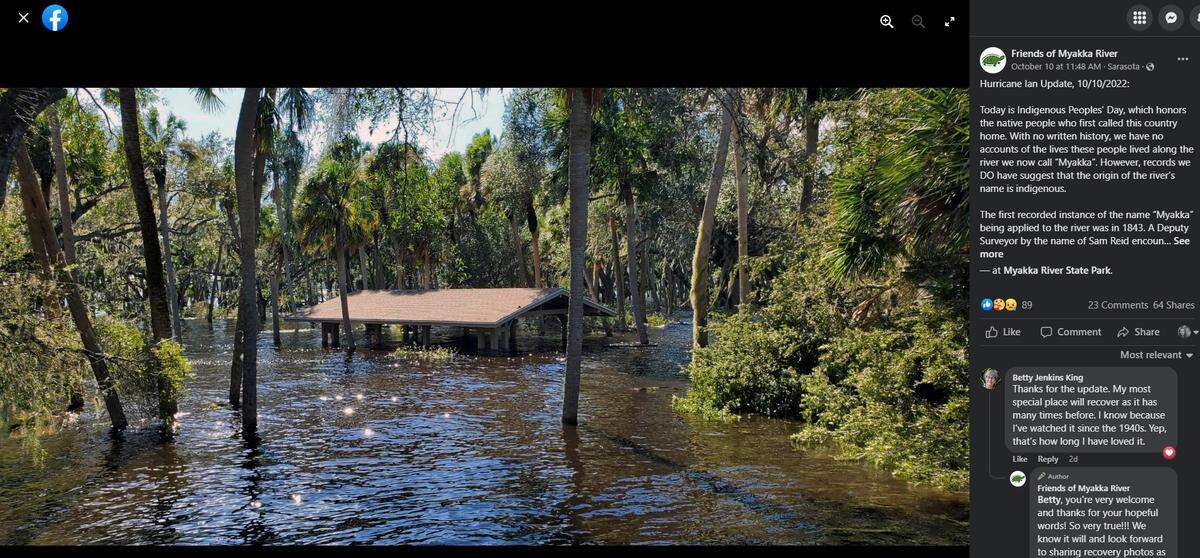 Myakka River State Park, which straddles Manatee and Sarasota counties, remains indefinitely closed after damage from Hurricane Ian.