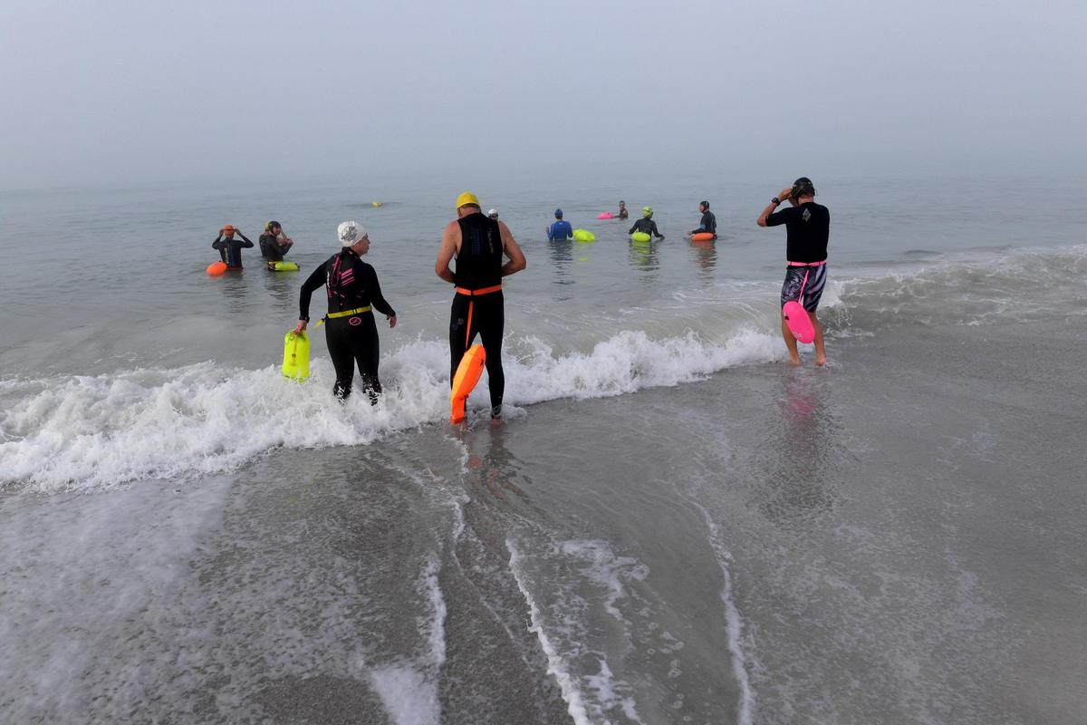 The AMI Swim Club, also known as the Hogfish, had to find alternate swim locations when red tide was present in the waters of Manatee Public Beach. Now they’re back in their home waters.