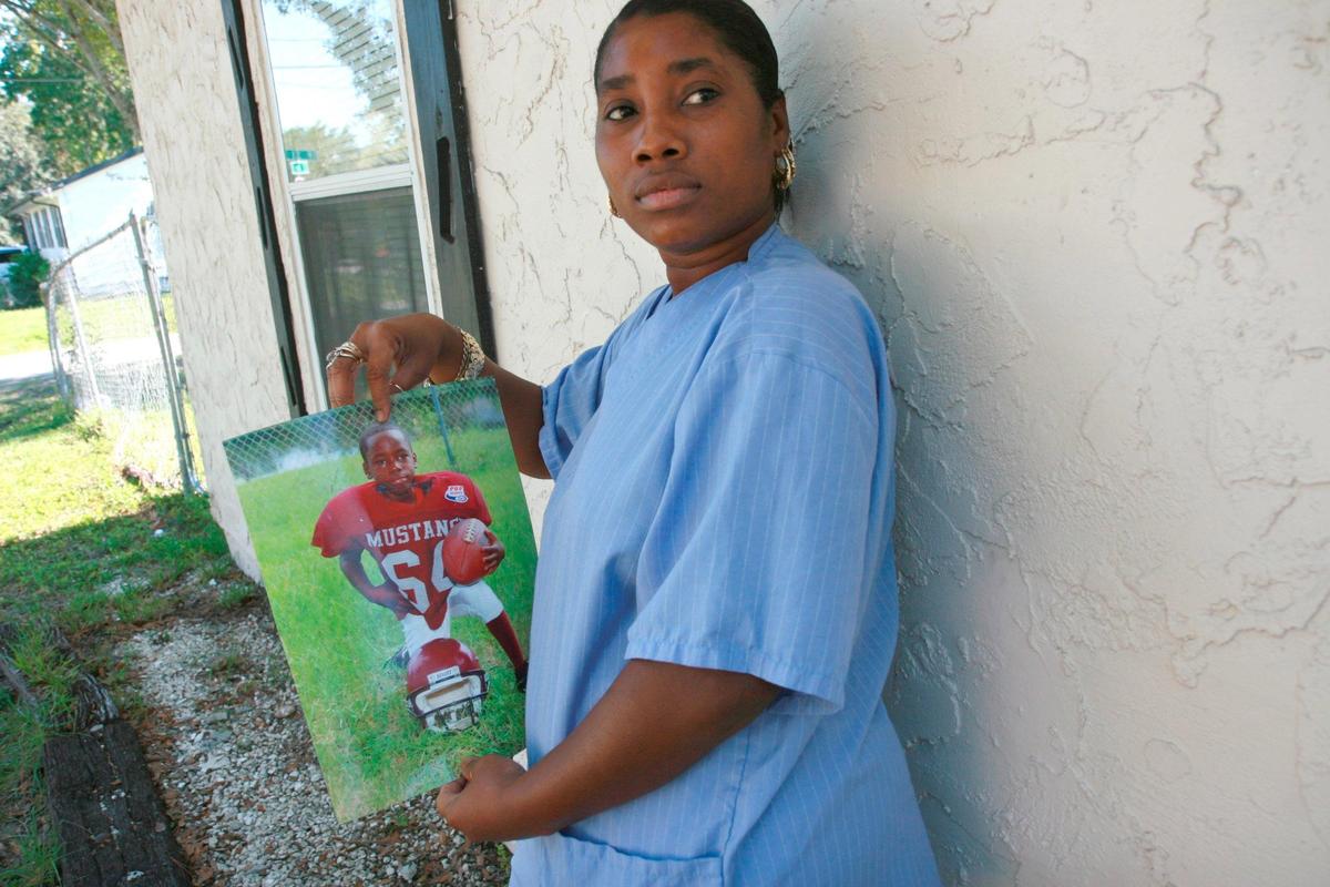 Barbara Siler with a photograph of her son Stacy Williams III, who was 8 year-old at the time the picture was taken. Stacy was shot on May 21st, 2007, during a drive-by shooting while on his bike in the 3300 block of 5th Street East in Bradenton. Family members drove Stacy to the hospital where he was pronounced dead.