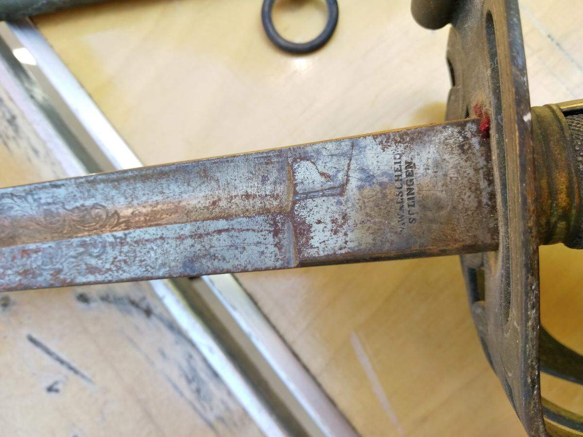 A close-up of the Civil War-era sword that Bradenton Herald staff sent to "Antiques Roadshow" to be appraised.