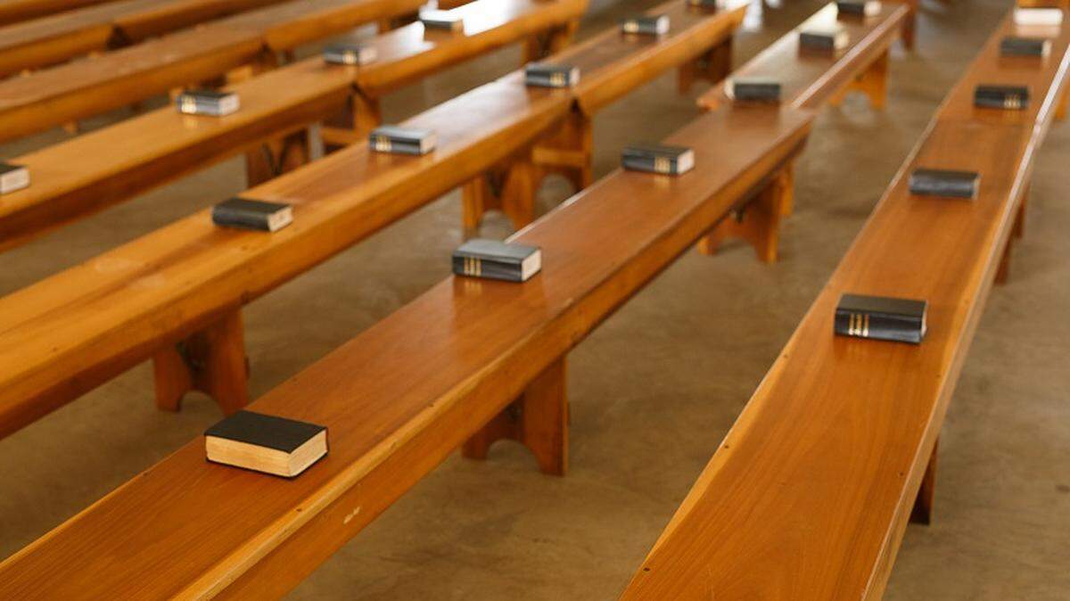Benches and Ausbund hymnals are hauled from one home to another to use for church services in homes, pole barns or basements.