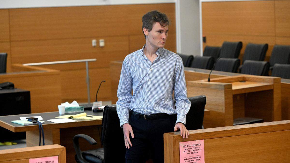 Brennon Cooper Brown, 25, appears in court during his Aug. 27, 2025, sentencing hearing at the Manatee County Judicial Center in Bradenton. He was sentenced to more than five years in prison for sexually abusing a 14-year-old student, according to court records.