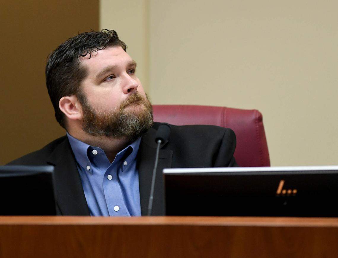 03/09/21--Commissioner James Satcher recently announced that he wants to pursue a local ban on abortion in Manatee County. His fellow commissioners said they support the effort. In this Bradenton Herald file photo, Satcher listens during a public meeting on March 9, 2021.
