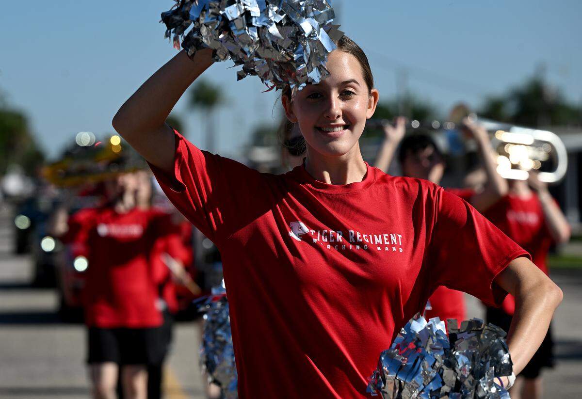 Dancers with Palmetto High’s Marching Band marched with their musical companions.