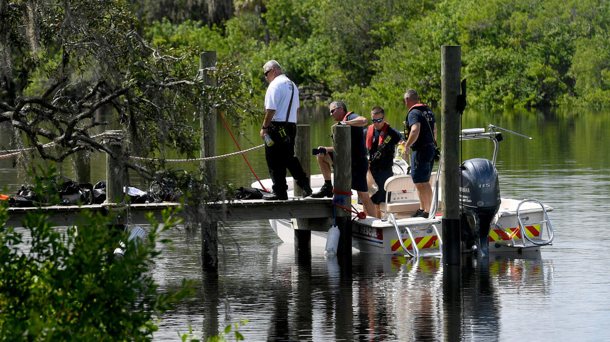 East Manatee Fire Rescue searches for a possible drowning victim in the Braden River on Friday, July 8, 2022.
