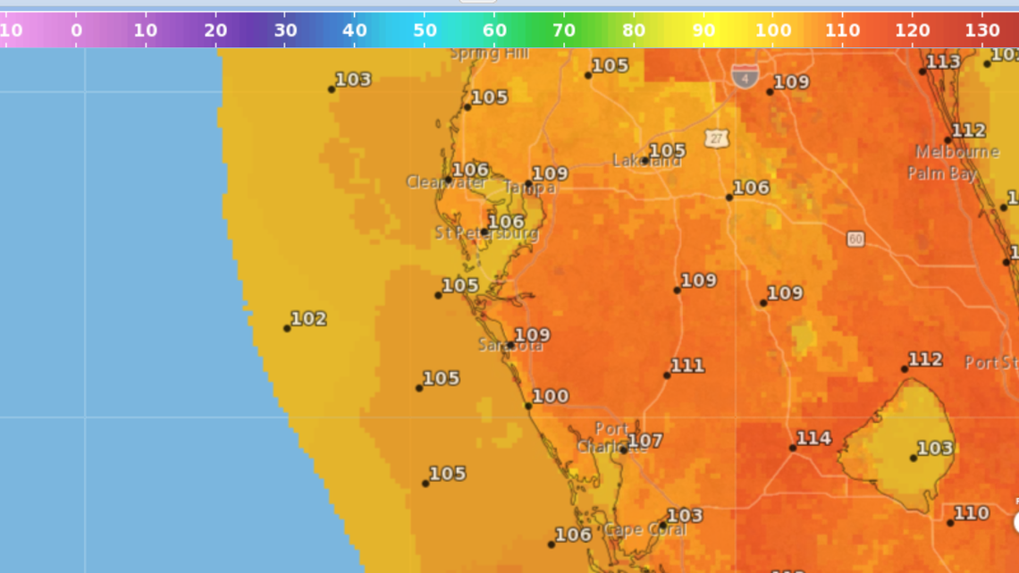 Feels like 110 degrees in Bradenton? All of Florida under a heat advisory or warning