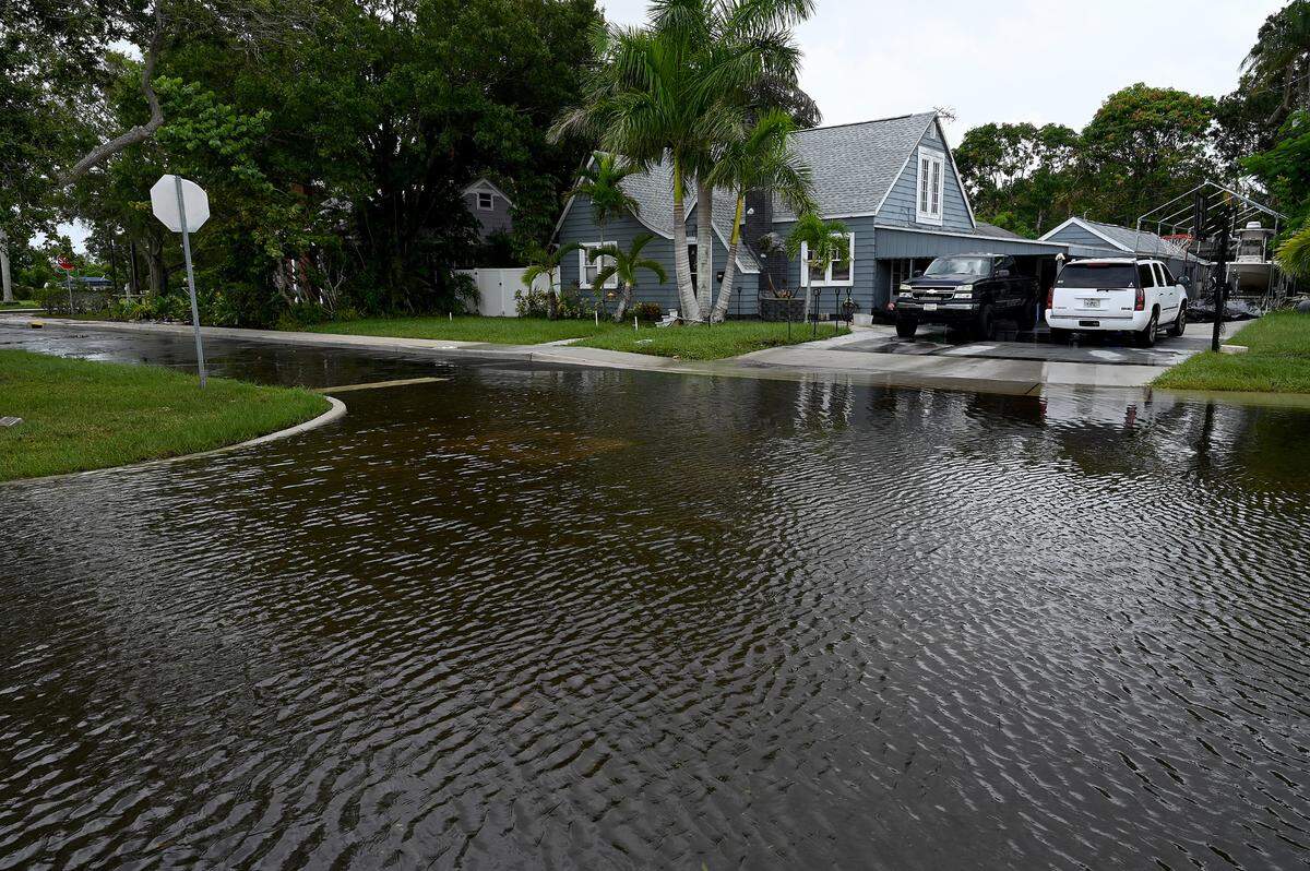 Brian Zoller and Cristie Caseman had water intrusion in their garage and pantry from Hurricane Idalia in their home along Riverside Drive East in Bradenton.