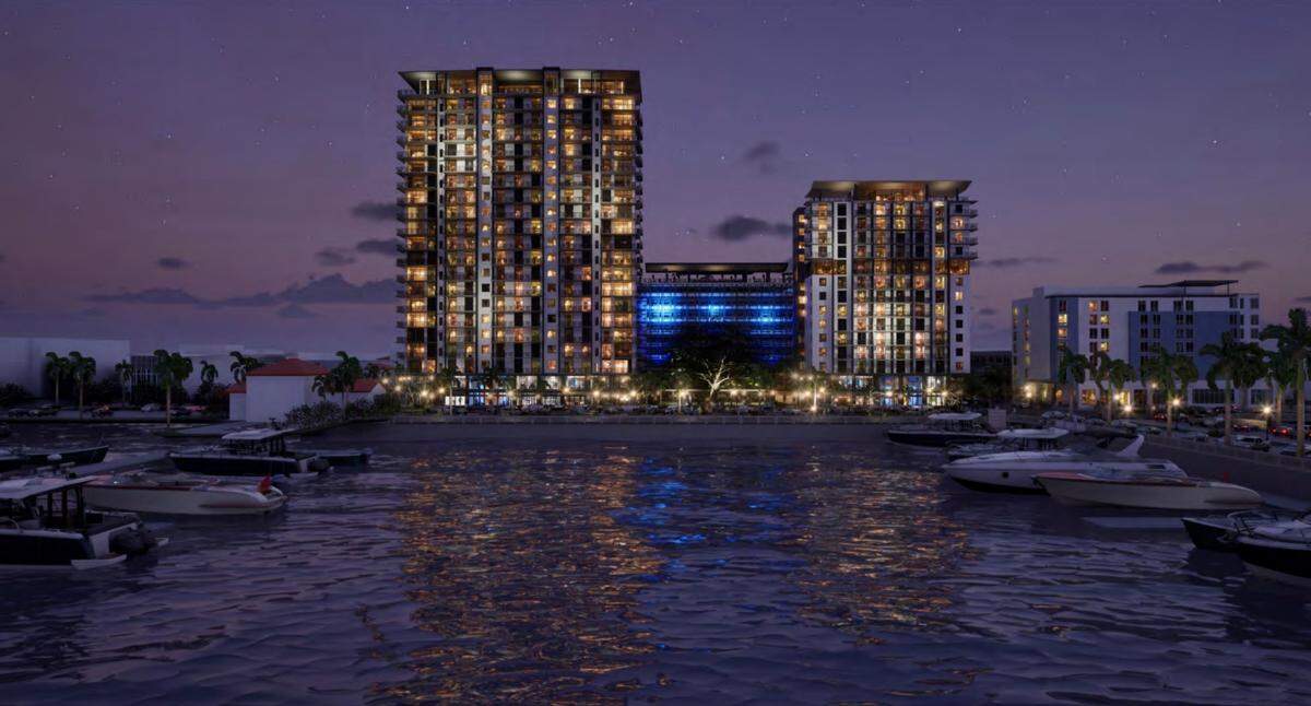 Bradenton City Council agreed to sell city hall for $14.1 million and have a developer build 350 apartment units, 95 condos, a 14-story hotel and retail space on waterfront land in downtown Bradenton. An artist rendering shows the design of The Vias project that would replace Bradenton City Hall, 101 Old Main St.