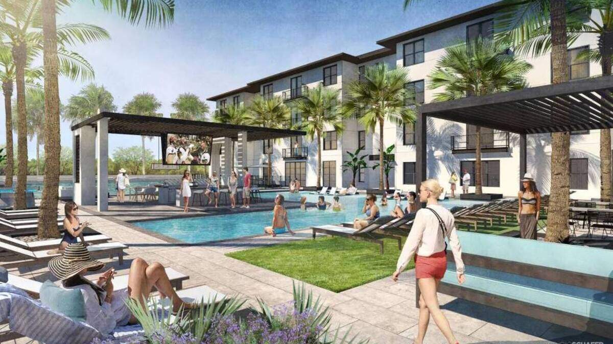 A rendering of the pool area of the Allure Bradenton apartment complex, which could begin construction this month at 102 Manatee Ave. W.