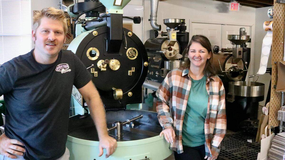 Josh and Abbey Schmitt, shown Nov. 18, 2022, recently opened their first coffee shop, Banyan Coffee Company, at 1110 Tenth St. W., Palmetto. Banyan is also a craft roasting and distribution business.