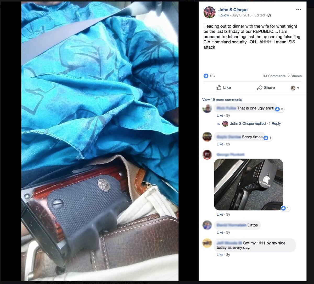 Image uploaded to John Cinque’s now-disabled Facebook page on that date.