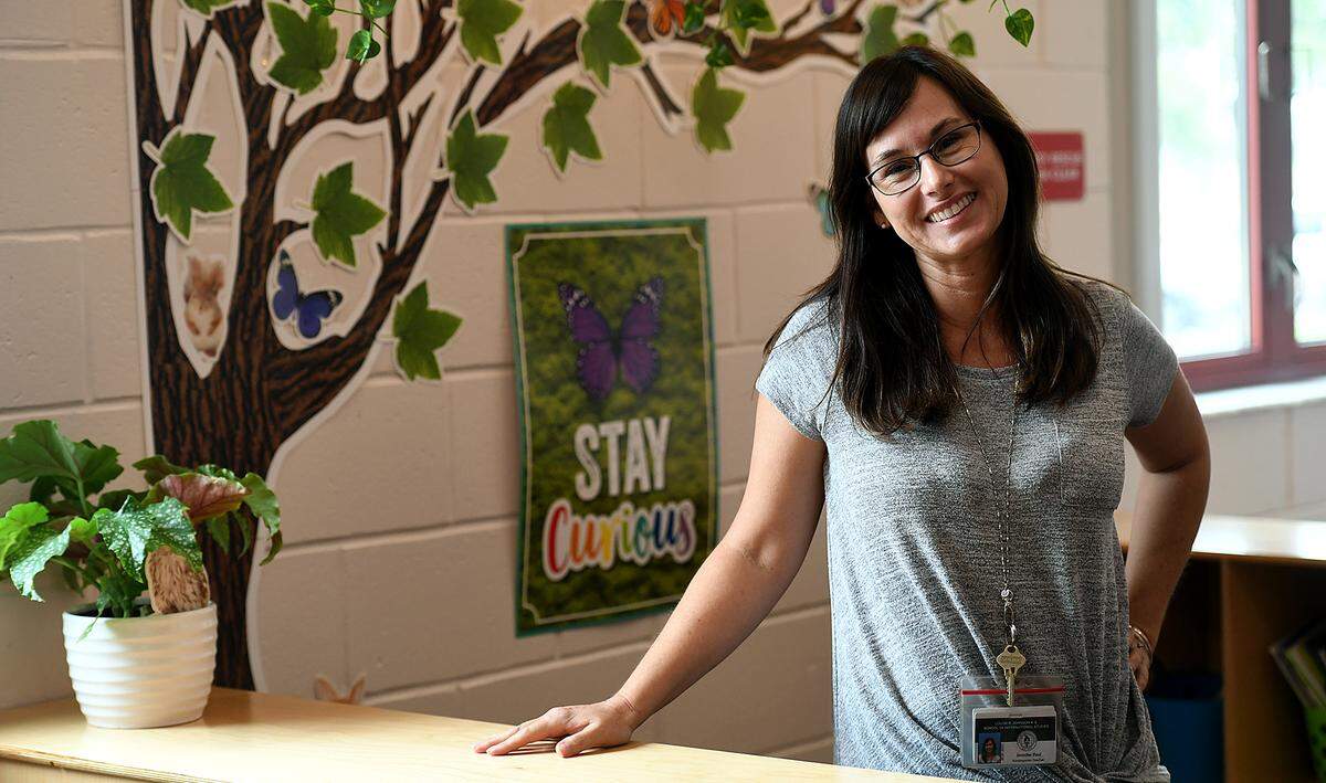 08/05/21—Johnson K-8 kindergarten teacher Jennifer Paul hopes to help her young students enjoy their learning experience. Her advice to parents to prepare them? “Hugs!”