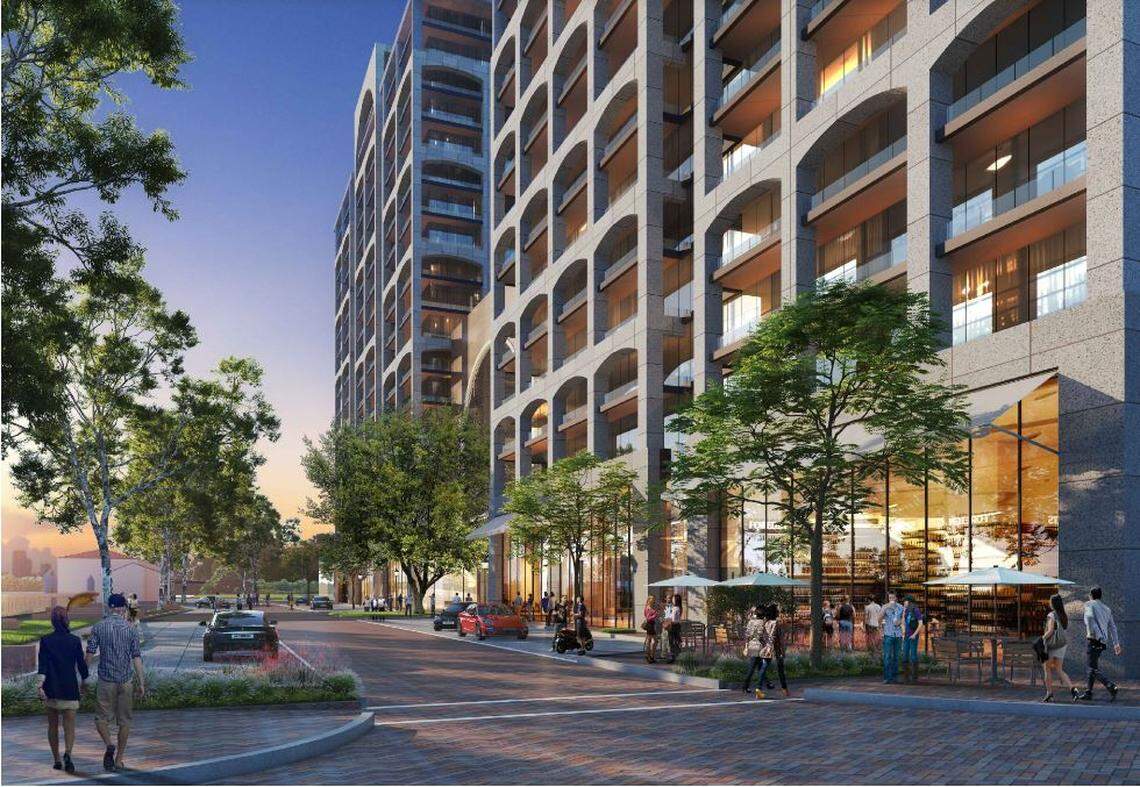 Bradenton officials picked L&L Development Group as the preferred buyer to redevelop the City Hall property downtown. The company’s proposal, featuring a hotel, condos, apartments and retail space, is shown in this design rendering.