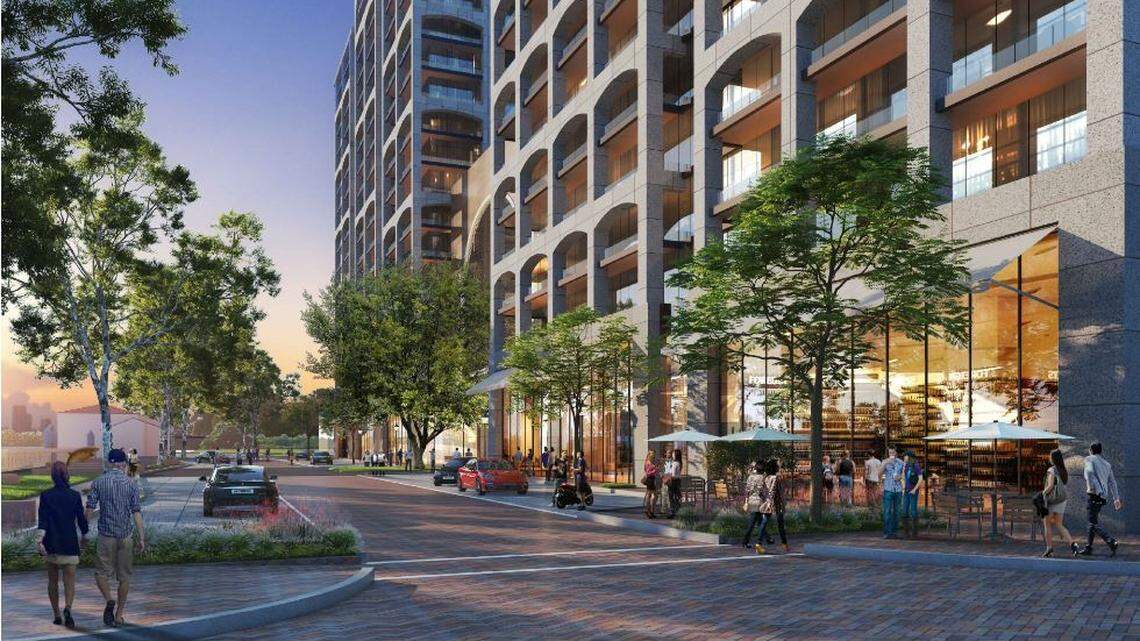 Bradenton officials picked L&L Development Group as the preferred buyer to redevelop the City Hall property downtown. The company’s proposal, featuring a hotel, condos, apartments and retail space, is shown in this design rendering.