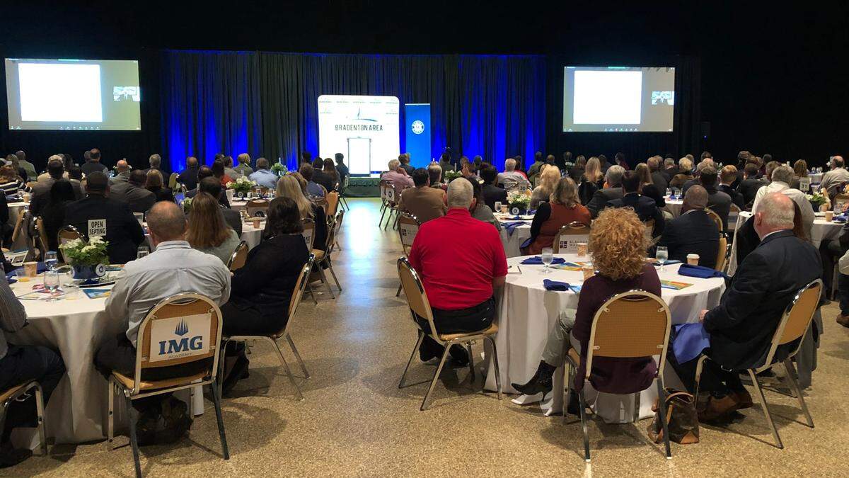 1/26/2022--A crowd of more than 300 attended the Bradenton Area Economic Development Corporation’s 2022 economic forecast breakfast Wednesday morning.