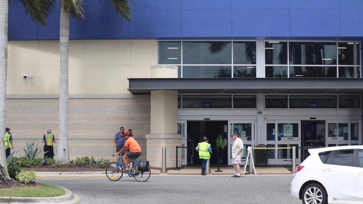 Best Buy is now open by appointment. The retailing giant is offering free home delivery and curbside pickup. Shown above is the store at University Town Center.