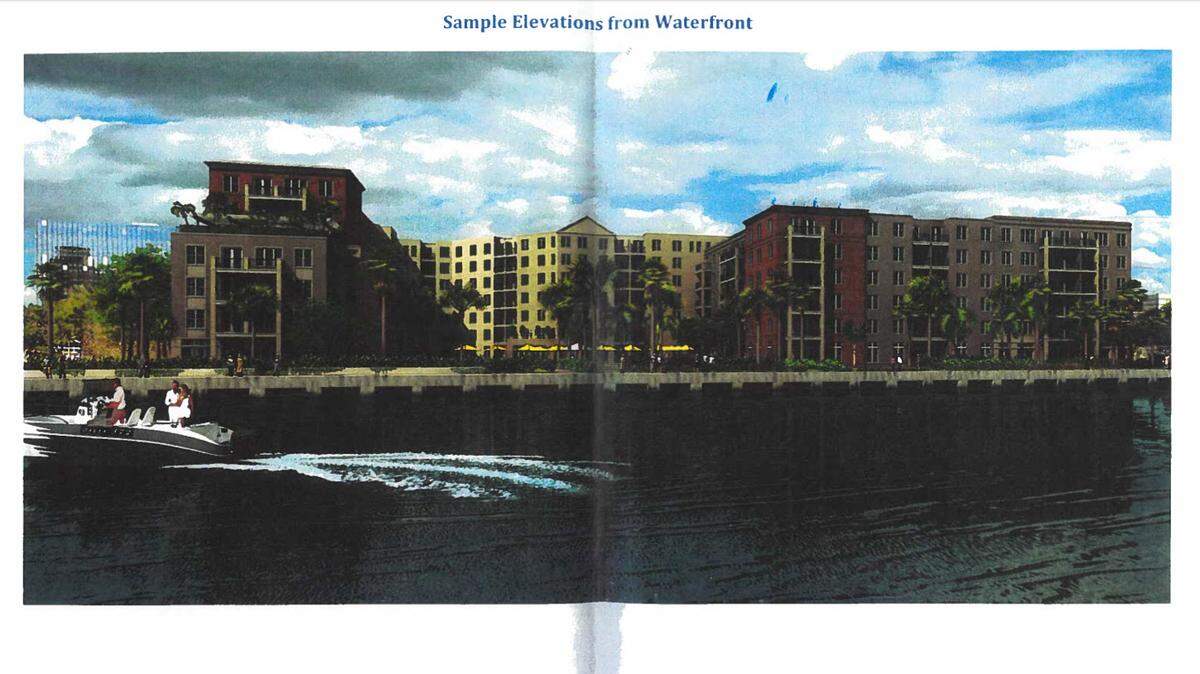 In artist renderings provided in the offer packet, Silver Hills at Bradenton showed off an eight-story building design that aims to appear as “many distinct buildings that follow European and New Orleans style architecture.”