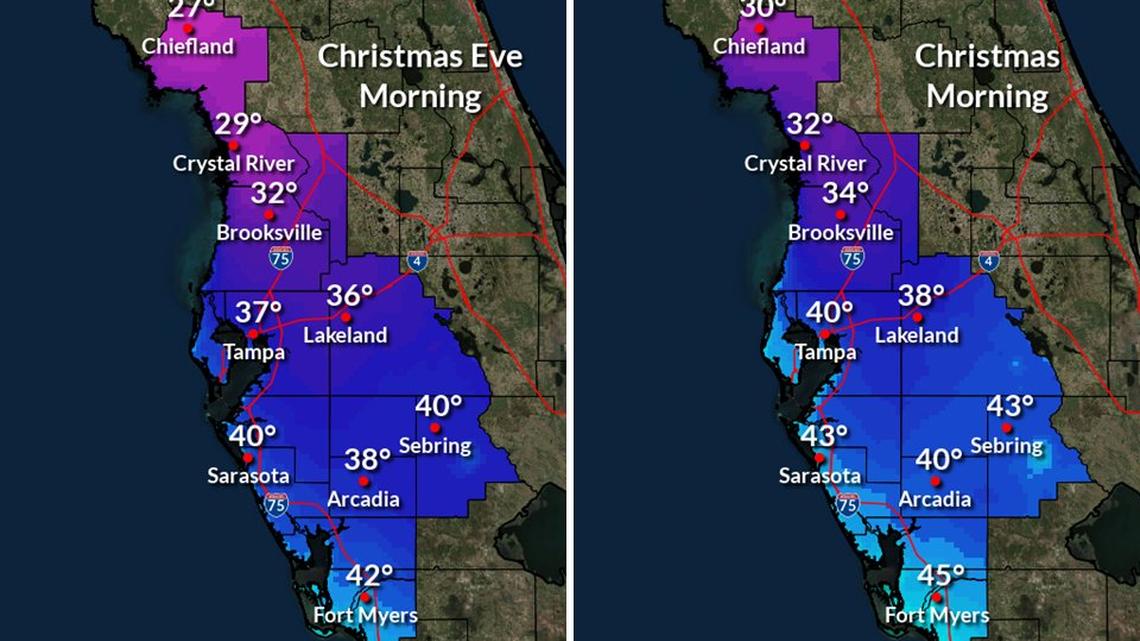 Big chill coming to Bradenton area for Christmas weekend, forecast says