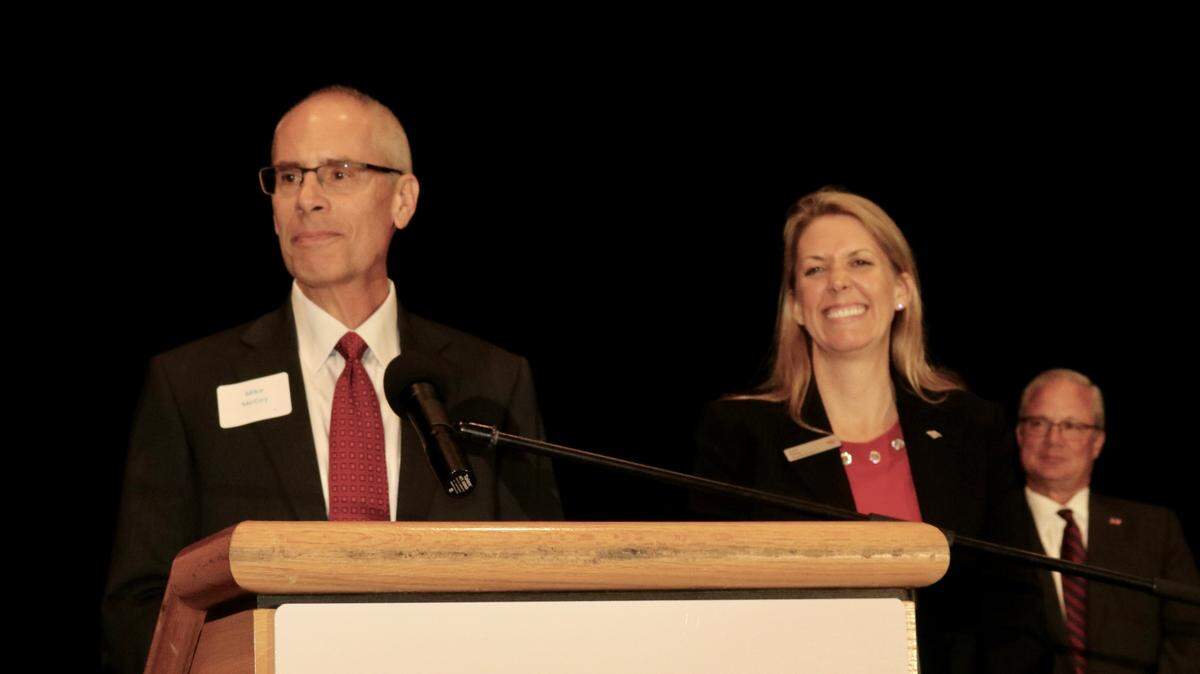 Bank of America received the Community Spirit Award March 30, 2022, during the Spirit of Manatee awards program presented by the Manatee Community Foundation at the Bradenton Area Convention Center in Palmetto. Accepting the award were Mike McCoy and Jamie Kahns.