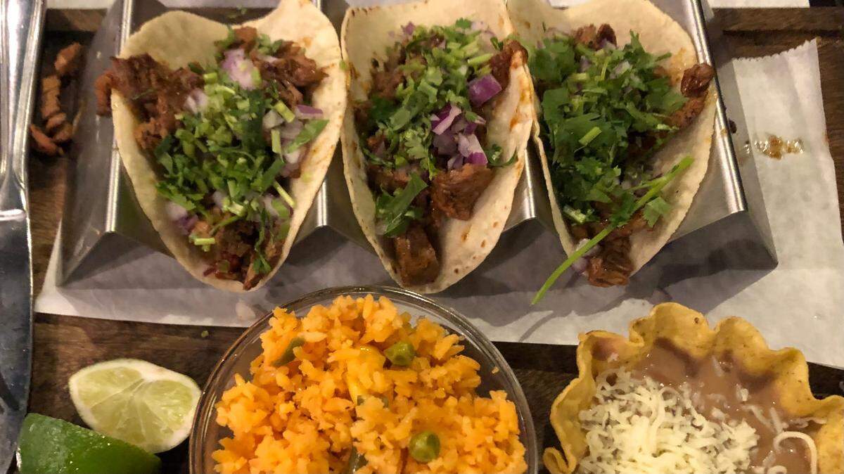 Birria Tacos (three soft, hand-made corn tortilla tacos stuffed with braised birria (beef), cilantro, onion, and cheese,&nbsp; served with consome) for $14 are one of the menu items at Takos Cantina Mexican Cuisine, 5770 Ranch Lake Blvd., Bradenton. Photo taken March 1, 2022.
