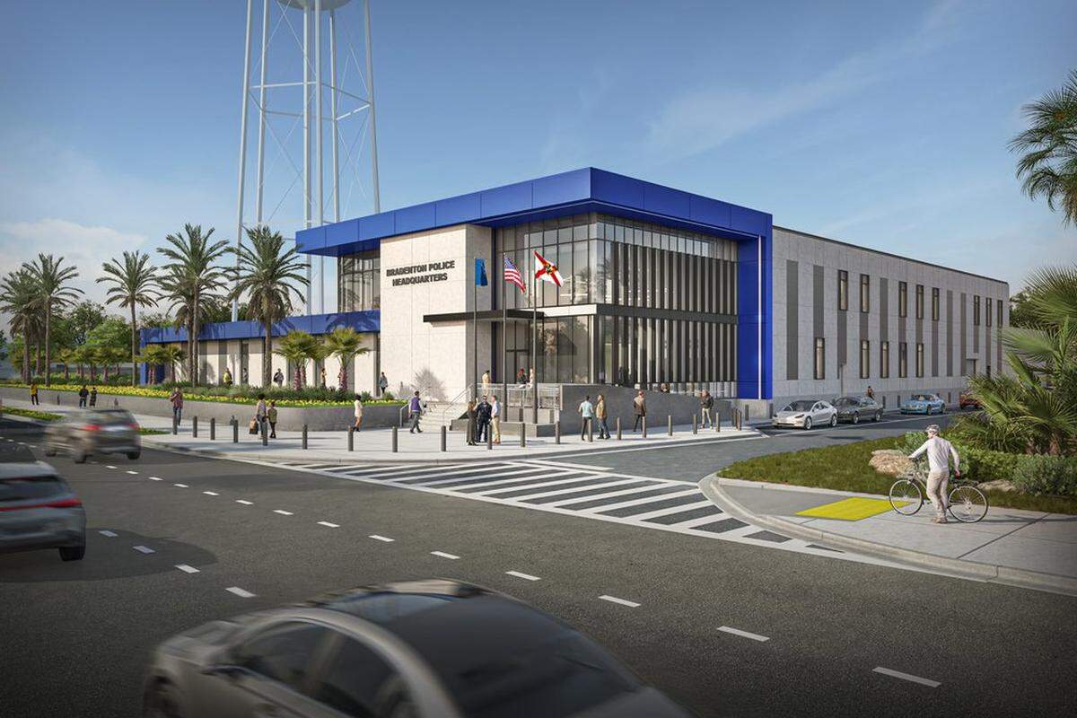 Bradenton officials recently began construction on a $35 million headquarters for the Bradenton Police Department near the southwest corner of Sixth Avenue West and First Street West. A provided rendering shows the building’s design.