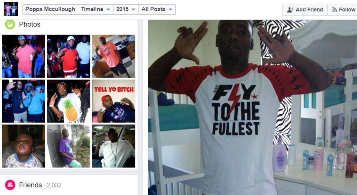 Screen grab from Facebook of photo Keyvis "Poppa" McCollough posted on his profile Sept. 4, 2015, the day before he was murdered.