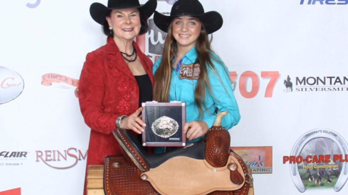 World junior barrel racing champ Merrill Mundyn of Parrish is shown at right. 
 PROVIDED PHOTO