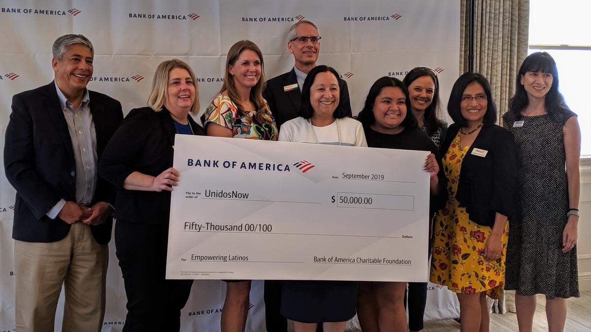 UnidosNow was recognized for its efforts in the Manatee-Sarasota region with a surprise $50,000 grant as part of Bank of America’s Neighborhood Champions program in 2019.