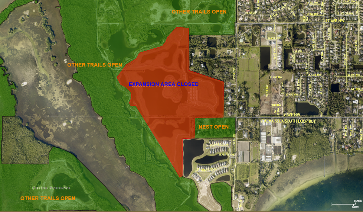 An eastern portion of Manatee County’s Robinson Preserve in Bradenton will be closed for about 7 months to complete a $2.8 million restoration project that will bring native plants and more park amenities.