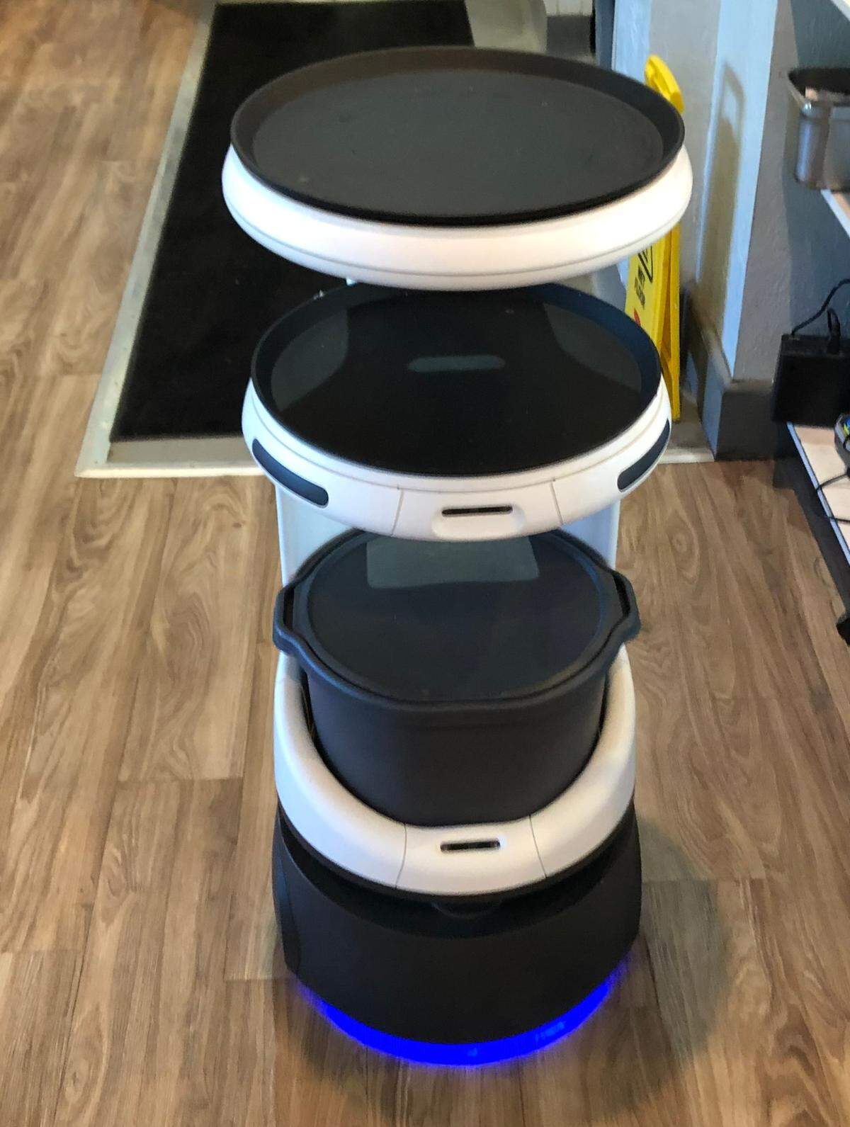 For several months, restaurateur John Horne has been using a robot named “Pearl” to deliver food to the tables at the Anna Maria Oyster Bar Landside at 6906 14th St. W., Bradenton. Photo taken 2/9/2022.