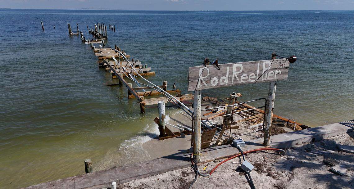 The Rod & Reel Pier on Anna Maria Island after Hurricane Milton on Oct. 15, 2024.