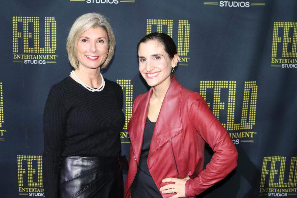 Sharon Hillstrom, left, and Juliette Feld Grossman had an onstage dialogue about the entertainment giant Thursday during the Bradenton Area Economic Development Corporation annual update.