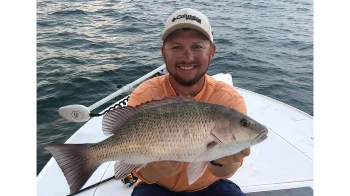 Capt. Chase Krutzky with a Tampa Bay caught mangrove snapper