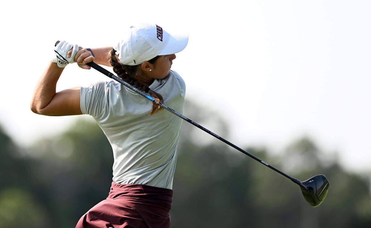 Emma Schimpf of Charleston during the Florida State Golf Association’s U.S. Women’s Open Qualifier at the Bradenton Country Club, Monday, May 13, 2024.