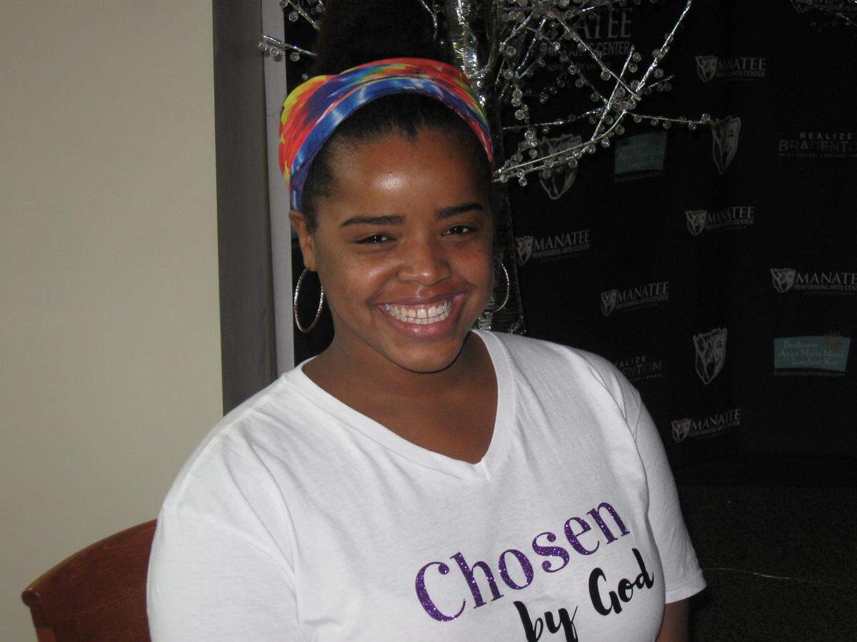 Javishsa Strong, 27, a special needs teacher at McKay Academy in Bradenton, is performing in her fourth show at the Manatee Players.