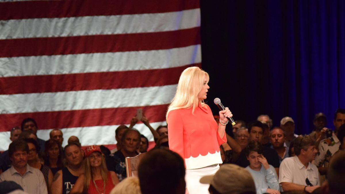 Florida Attorney General Pam Bondi endorses Donald Trump during a campaign rally Monday in Tampa. 
 CLAIRE ARONSON/Bradenton Herald
