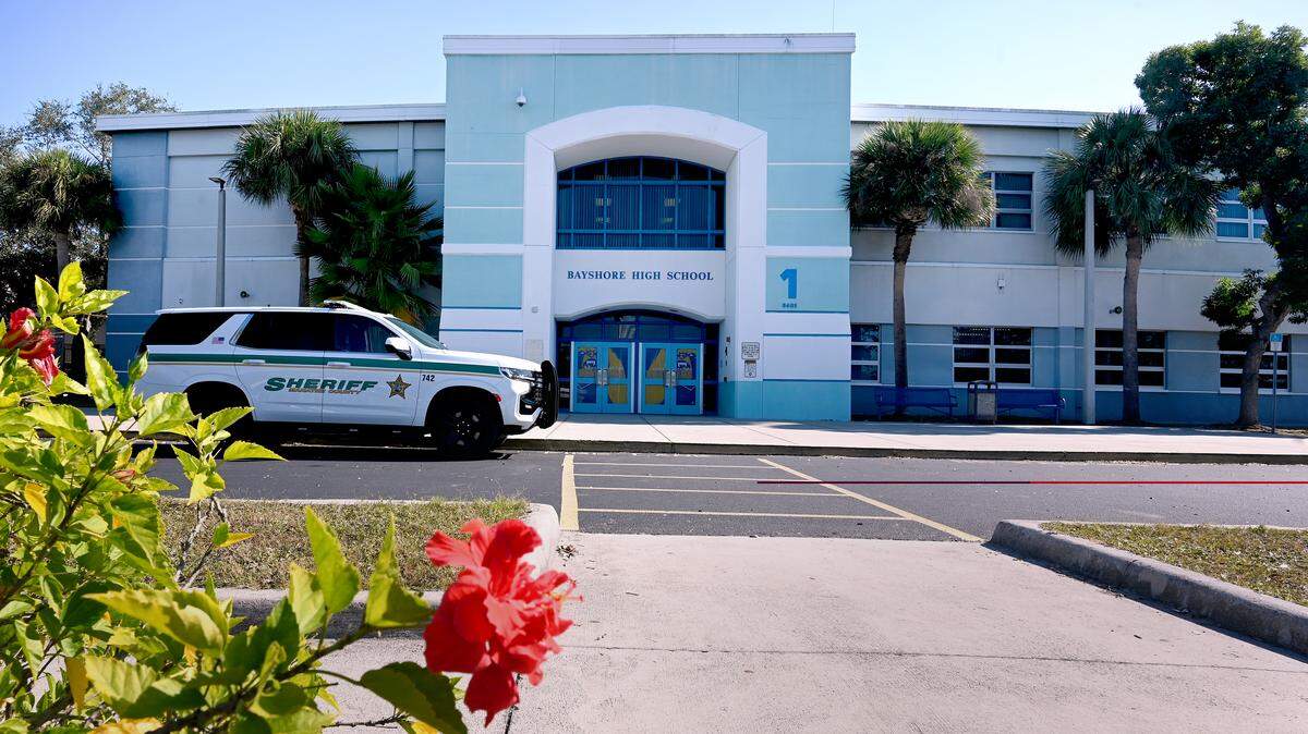 A Manatee County school employee and assistant football coach at Bayshore High School was arrested on Tuesday after allegedly asking a student to have sex, officials say. Bayshore High School at 5401 34th Street West, Bradenton on Nov. 18, 2025.