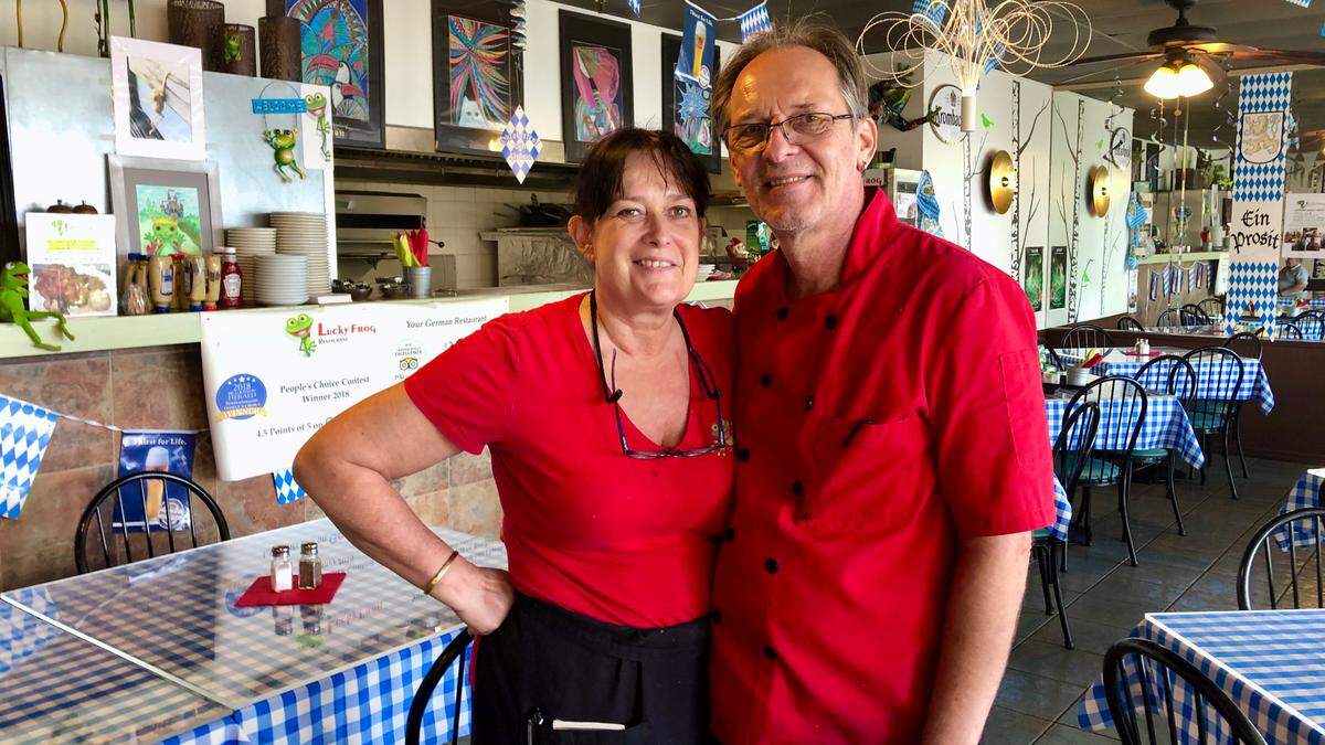 6/16/2021--Simone and Uwe Kaufer have owned and operated Lucky Frog German Restaurant, 4625 Cortez Road W., Bradenton, since 2014.