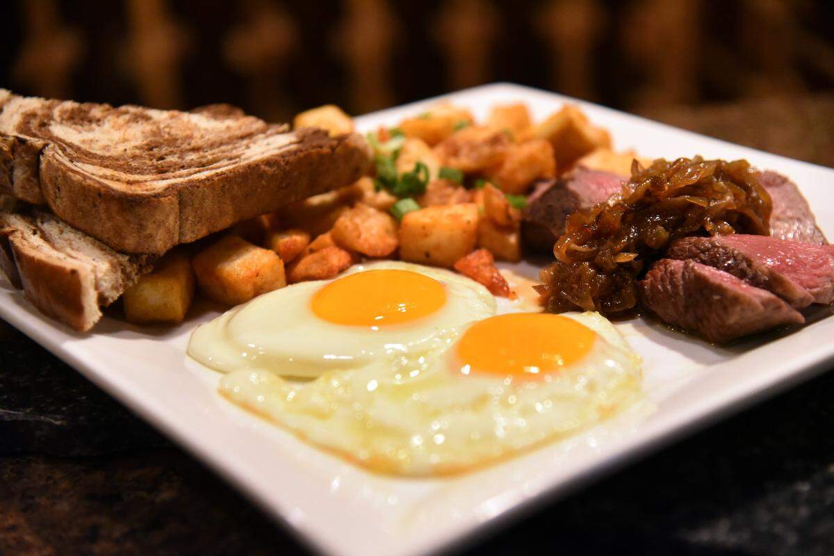 “Niman Ranch Steak and Eggs” is one of the featured dishes on Mattison’s weekend brunch menu. 