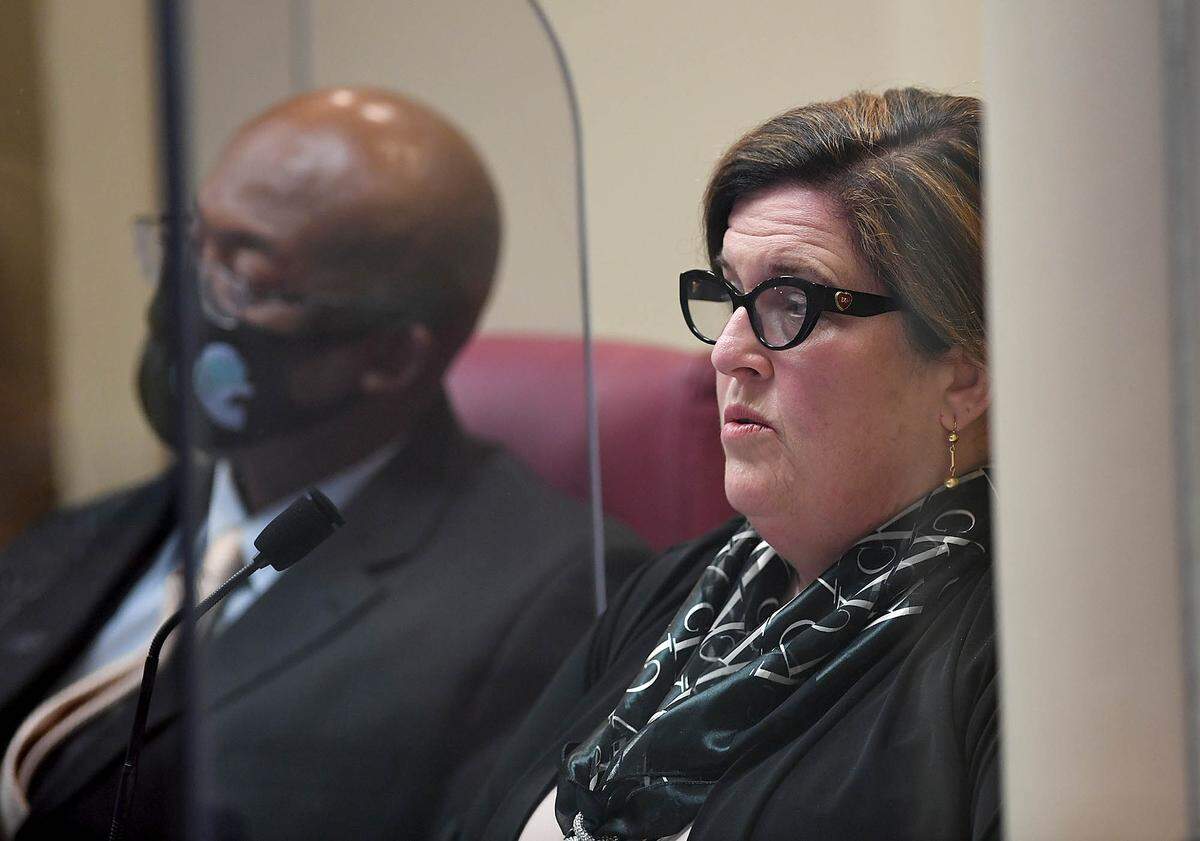 03/09/21--Commissioner Misty Servia spoke out against a second attempt to remove Commissioner Vanessa Baugh as chairman of the Manatee County Commission at Tuesday’s meeting.